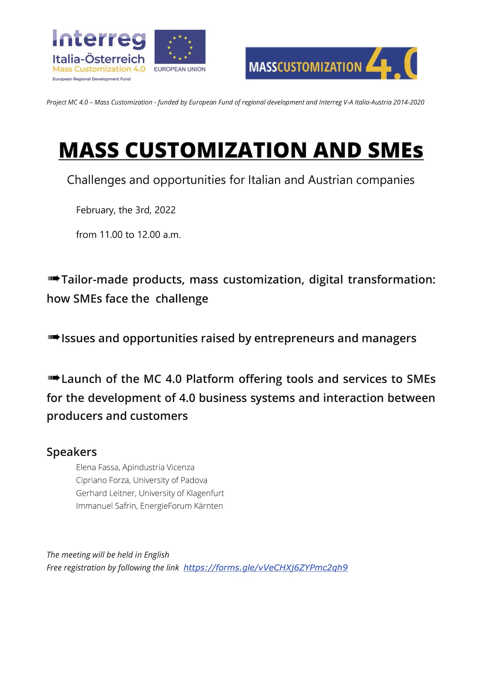 MASS CUSTOMIZATION AND SMEs