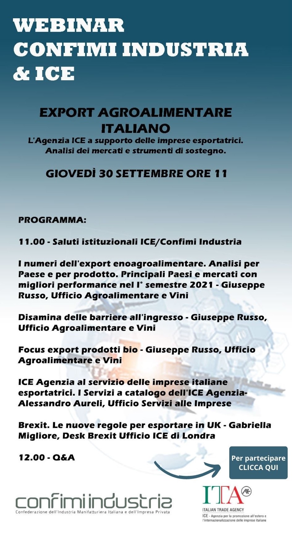 EXPORT AGROALIMENTARE CONFIMI INVITO