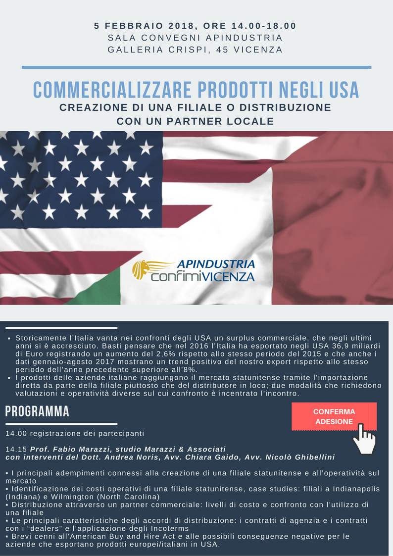 COMMERCIALIZZARE PRODOTTI NEGLI USA