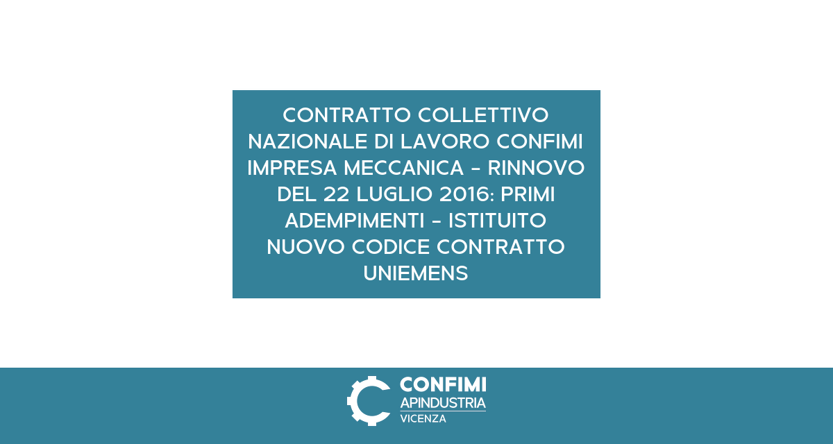 CONTRATTO COLLETTIVO NAZIONALE DI LAVORO CONFIMI IMPRESA MECCANICA