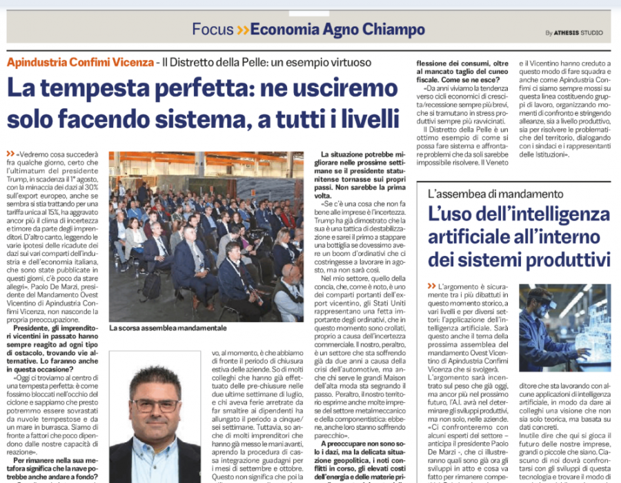 Speciale Focus "Economia Agno Chiampo, intervista al Presidente mandamentale Paolo De Marzi